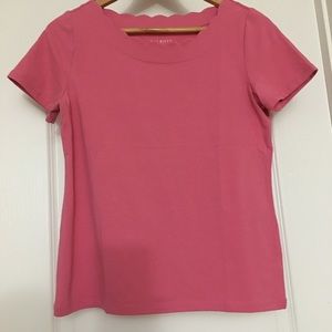 Talbots Short Sleeve Scalloped Neckline SmPetite